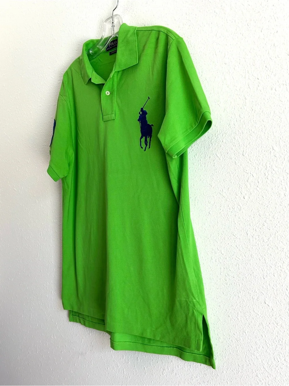 Polo Ralph Lauren Polo Shirt Men's Size L Green Custom Fit Big Pony